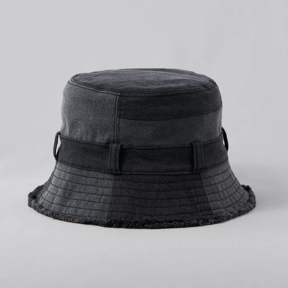 American Eagle Reversible Black Repurposed Bucket Hat